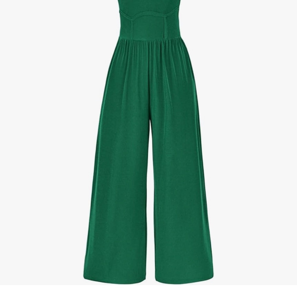 Elegant Green Sleeveless Jumpsuit